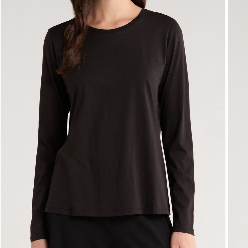 Brown Eileen Fisher Long sleeve jersey top